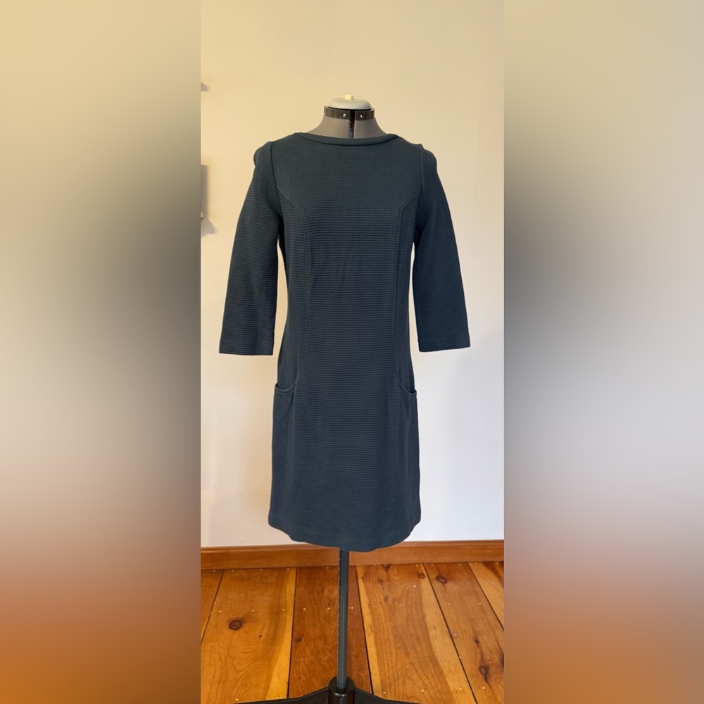 Boden Blue Ribbed Sheath Midi Dress